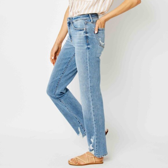 Judy Blue Heavy Destroy Straight Leg - Picture 2 of 3